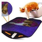 Miapet 60 x 45 cm Sepette İki Kedi Elekli Desenli Kedi Tuvalet Önü Paspası