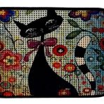 Miapet Elekli Desenli Çiçekler 60x45 cm Kedi Tuvalet Önü Paspası