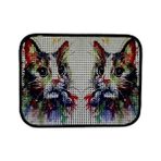 Miapet Elekli Desenli Kedi Tuvalet Önü Paspası 60 x 45 cm Gökkuşağı - 000-Siyah - Option-1