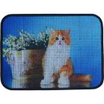 Miapet Elekli Desenli Kedi Tuvalet Önü Paspası 60 x 45 cm Saksı - 000-Siyah - Option-1