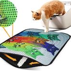 Miapet Elekli Desenli Yedi Kedi 60x45 cm Kedi Tuvalet Önü Paspası