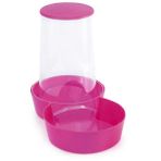 Miapet Hazneli Plastik Kedi-Köpek Kapaklı Mama ve Su Kabı 1,5 Lt Yuvarlak Fuşya