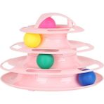 Miapet Tower Of Tracks 4 Katlı Yuvarlak Kedi Oyuncağı 24 x 13 cm Pembe