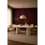 MIARIK DESIGN Aurora-traverten Mermer Yarım Ay Ayaklı Yemek Masası
