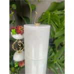 Miarik Design Dekoratif Beyaz Mermer Çöp Kovası Gold Kuğu Kuş Detaylı