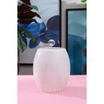 Miarik Design Dekoratif Beyaz Mermer Oval Çöp Kovası Krıstal Detaylı