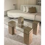MIARIK DESIGN Ilgi-mermer Küp Camlı Orta Sehpa