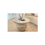 MIARIK DESIGN Mermer Top Yuvarlak Yan Sehpa ve Zigon