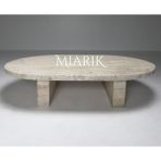 Miarik Design Mermer Traverten Küt Kesim Orta Sehpa - abc