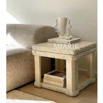 MIARIK DESIGN Traverten Patlatma Pato Mermer Yan Sehpa Zigon