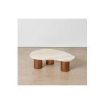 MIARIK DESIGN Traverten Tabla Ahsap Ayakli Orta Sehpa Abelo