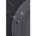 Miavi Silver 925 Ayar Gümüş Oval Ametist Model Kolye ve Küpe Set