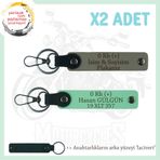 MiaWiki 0 Rh (+) Kan Grubu Motosiklet Anahtarlık, Standart, MH-KAN-MT-9760x2, Kül Gri-Yeşil-lacivert, üniseks-yetişkin