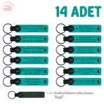 MiaWiki 14'lü Anahtarlık Bebek Hediyelik Set, Standart, MH-KAN8569X14, Koyu Turkuaz & Yeşil, üniseks-bebek