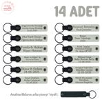 MiaWiki 14'lü Anahtarlık Bebek Ziyareti Hediyelik, Standart, MH-KAN8549X14, Beyaz & Siyah, üniseks-bebek