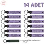 MiaWiki 14'lü Anahtarlık Mor Menekşe Yeşil Bebek Hediye, Standart, MH-KAN8575X14, Mor Menekşe & Yeşil, üniseks-bebek