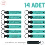 MiaWiki 14'lü Anahtarlık Turkuaz Siyah Bebek Hediye, Standart, MH-KAN8597X14, Turkuaz & Siyah, üniseks-bebek