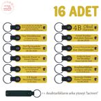 MiaWiki 16'lı Kişiselleştirilebilir Deri Anahtarlık, Standart, MH-KAN8590X16, Sarı & Lacivert, üniseks-yetişkin