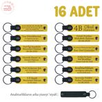MiaWiki 16'lı Kişiselleştirilebilir Deri Anahtarlık, Standart, MH-KAN8591X16, Sarı & Siyah, üniseks-yetişkin