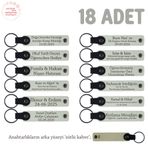 MiaWiki 18'li Set Anne ve Bebek İsimli Deri Anahtarlık, Standart, MH-KAN8550X18, Beyaz & Sütlü Kahve, üniseks-yetişkin