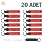 MiaWiki 20'li İsme Özel Anahtarlık Set Nar Çiçeği, Standart, MH-KAN8533X20, Nar Çiçeği & Lacivert, üniseks-yetişkin