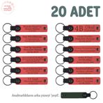 MiaWiki 20'li İsme Özel Anahtarlık Set, Standart, MH-KAN8544X20, Nar Çiçeği & Yeşil, üniseks-yetişkin