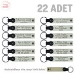 MiaWiki 22'li Set İsim Yazılabilen Hediye Anahtarlık, Standart, MH-KAN8550X22, Beyaz & Sütlü Kahve, üniseks-yetişkin