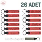 MiaWiki 26'lı Avukatlık Bürosu Anahtarlık Seti, Standart, MH-KAN8537X26, Nar Çiçeği & Gri, üniseks-yetişkin