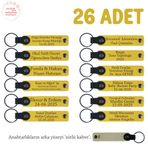MiaWiki 26'lı Kişiselleştirilebilir Deri Anahtarlık, 26'lı Set, MH-KAN8592X26, Sarı & Sütlü Kahve, üniseks-yetişkin