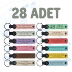 MiaWiki 28'li Set Kişiselleştirilebilir Deri Anahtarlık, Standart, MH-KAN8715X28, üniseks-yetişkin