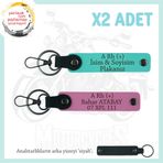 MiaWiki 2'li Anahtarlık Motosiklet Kuryesi İçin, Standart, MH-KAN-MT-6041x2, Pembe-Turkuaz-siyah, üniseks-yetişkin