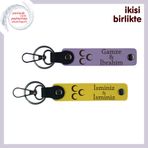 MiaWiki 3 Hilal İşlemeli İsme Özel Anahtarlık Takımı, Standart, MH-KAN-34117x2, mor menekşe-sarı, üniseks-yetişkin