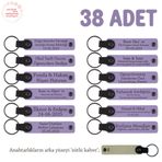 MiaWiki 38'li Set Mor Menekşe Sütlü Kahve Anahtarlık, 38'li Set, MH-KAN8574X38, Mor Menekşe & Sütlü Kahve, üniseks-yetişkin