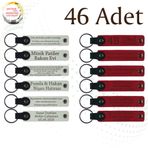 MiaWiki 46'lı Kişiselleştirilebilir Deri Anahtarlık, 46'lı Set, MH-KAN9043X46, Beyaz & Kırmızı, üniseks-yetişkin