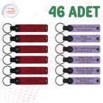 MiaWiki 46'lı Kişiselleştirilebilir Deri Anahtarlık, 46'lı Set, MH-KAN9094X46, Kırmızı & Mor Menekşe, üniseks-yetişkin