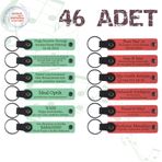 MiaWiki 46'lı Kişiselleştirilebilir Deri Anahtarlık Seti, Standart, MH-KAN9032X46, Açık Yeşil & Nar Çiçeği, üniseks-yetişkin