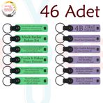 MiaWiki 46'lı Kişiselleştirilebilir Deri Anahtarlık Seti, Standart, MH-KAN9056X46, Fıstık Yeşili & Mor Menekşe, üniseks-yetişkin