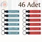 MiaWiki 46'lı Kişiselleştirilebilir Deri Anahtarlık Seti, Standart, MH-KAN9068X46, Gök Mavi & Nar Çiçeği, üniseks-yetişkin