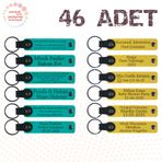 MiaWiki 46'lı Kişiselleştirilebilir Deri Anahtarlık Seti, Standart, MH-KAN9081X46, Koyu Turkuaz & Sarı, üniseks-yetişkin