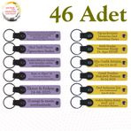 MiaWiki 46'lı Kişiselleştirilebilir Deri Anahtarlık Seti, Standart, MH-KAN9115X46, Mor Menekşe & Sarı, üniseks-yetişkin