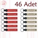 MiaWiki 46'lı Kişiselleştirilebilir Deri Anahtarlık Seti, Standart, MH-KAN9122X46, Nar Çiçeği & Sütlü Kahve, üniseks-yetişkin