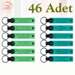 MiaWiki 46'lı Kişiye Özel Deri Anahtarlık Seti, 46'lı Set, MH-KAN9053X46, Fıstık Yeşili & Koyu Turkuaz, üniseks-yetişkin