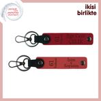 MiaWiki 61 Desenli Kişisel Deri Anahtarlık Takımı, Standart, MH-KAN-61-273x2, kırmızı-nar çiçeği, üniseks-yetişkin