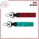 MiaWiki 61 Trabzon Desenli Deri Anahtarlık Çifti, Standart, MH-KAN-61-269x2, kırmızı-koyu turkuaz, üniseks-yetişkin