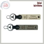 MiaWiki 61 Trabzon Desenli Deri Anahtarlık x2'li, Standart, MH-KAN-61-378x2, sütlü kahve-kül gri, üniseks-yetişkin