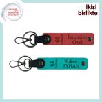 MiaWiki 61 Trabzon Temalı Deri Anahtarlık Seti, Standart, MH-KAN-61-305x2, nar çiçeği-koyu turkuaz, üniseks-yetişkin
