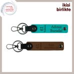 MiaWiki 61 Trabzon Temalı Deri Anahtarlık Takımı, Standart, MH-KAN-61-226x2, koyu turkuaz-açık kahve, üniseks-yetişkin