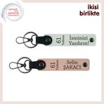 MiaWiki 61 Trabzon Temalı Kişiye Özel İsimli Deri Anahtarlık, Standart, MH-KAN-61-153x2, beyaz-yavru ağzı, üniseks-yetişkin