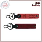 MiaWiki 61 Trabzon Yazılı Anahtarlık Seti Nar Çiçeği-Bordo, Standart, MH-KAN-61-301x2, nar çiçeği-bordo, üniseks-yetişkin