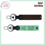 MiaWiki 61 Trabzon Yazılı Deri Anahtarlık Seti, Standart, MH-KAN-61-209x2, koyu kahve-açık yeşil, üniseks-yetişkin